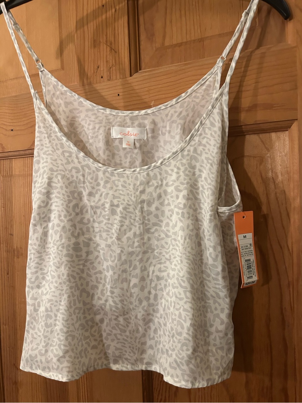 Colsie White Leopard Print Camisole Tank Top & Shorts Set